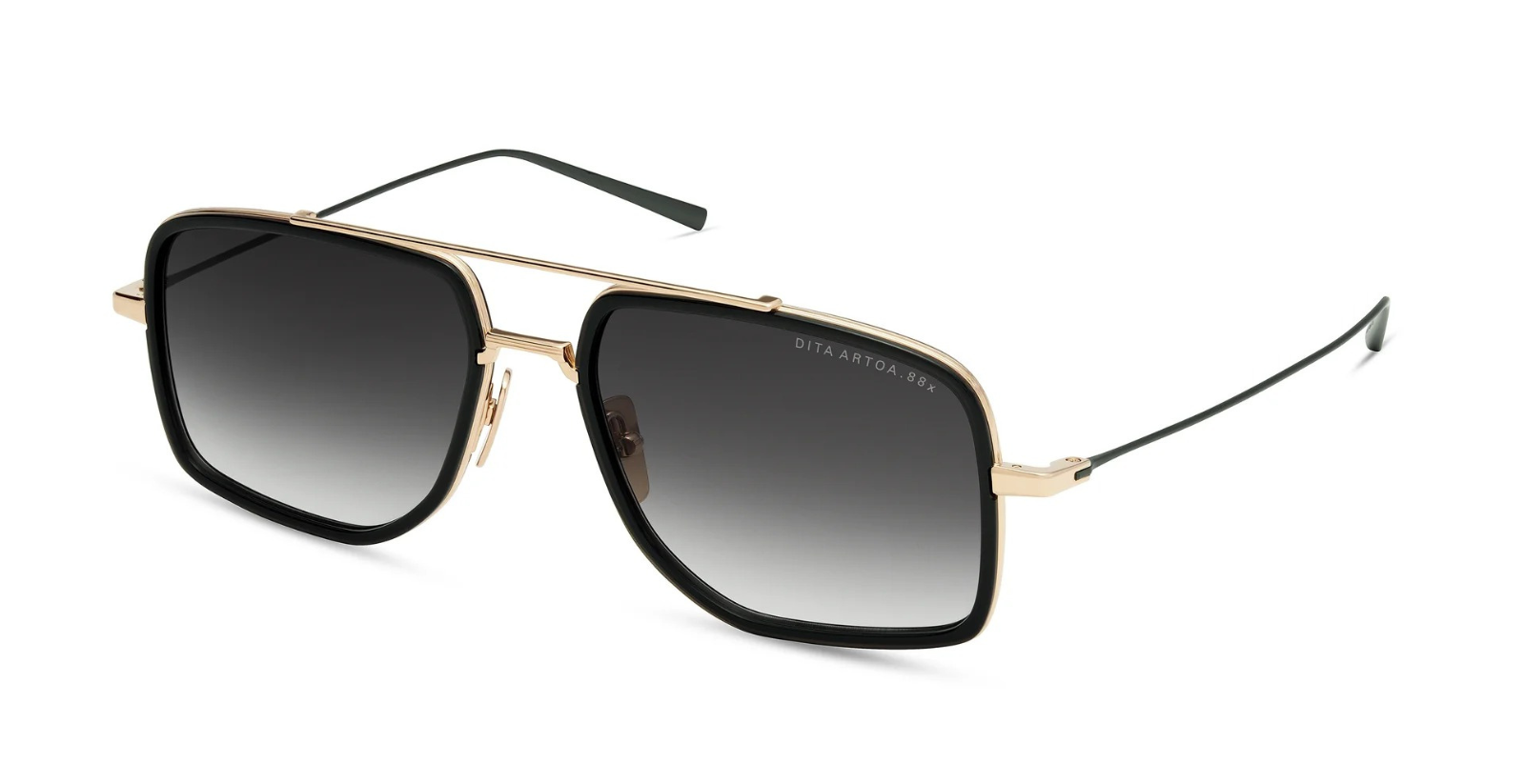Dita artoa.88x white gold aviator sonnenbrille in gold und schwarz mit grauen gläsern