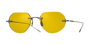 eyevan 1296-2 820 randlose sonnenbrille in silber mit gelben gläsern
