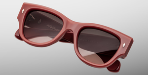 jacques marie mage chelsea arizona eckige sonnenbrille in apricot mit braunen gläsern
