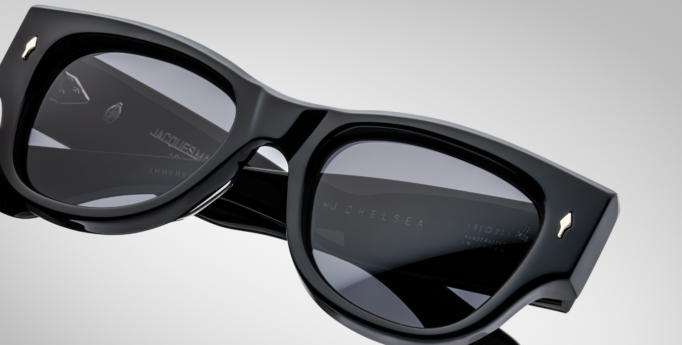 jacques marie mage chelsea black eckige sonnenbrille in schwarz mit schwarzen gläsern
