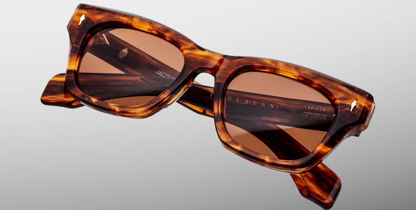 jacques marie mage dealan bourbon eckige sonnenbrille in havana mit braunen gläsern