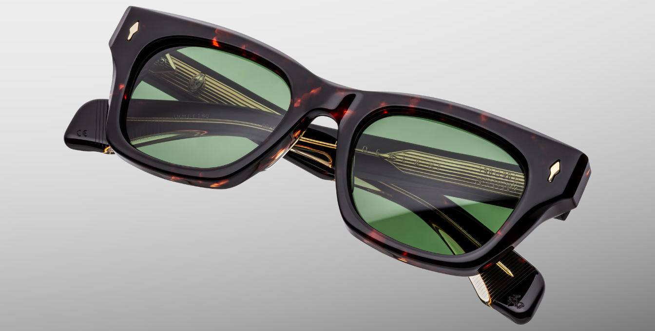 jacques marie mage dealan etna eckige sonnenbrille in havana mit grünen gläsern
