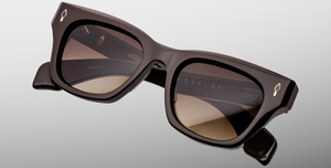 jacques marie mage dealan ganache eckige sonnenbrille in braun mit braunen verlaufsgläsern