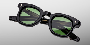 jacques marie mage devaux venom eckige schwarze sonnenbrille mit grünen gläsern