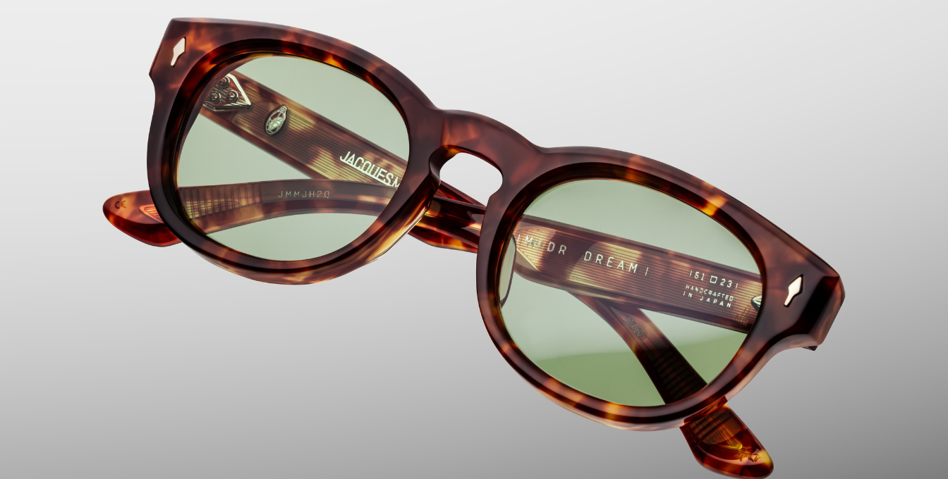 jacques marie mage dr.dream baltic ovale sonnenbrille in havana mit grünen gläsern