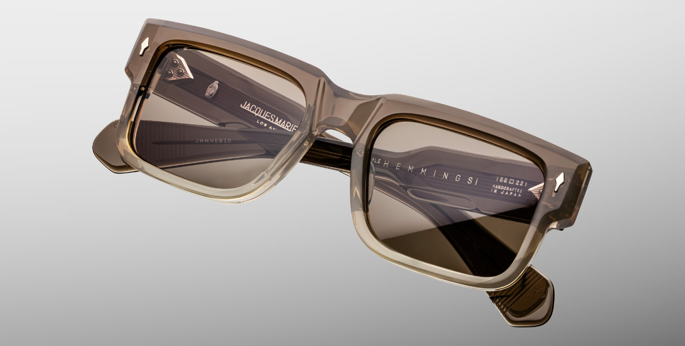 jacques marie mage hemmings lescot eckige sonnenbrille in braun mit braunen gläsern