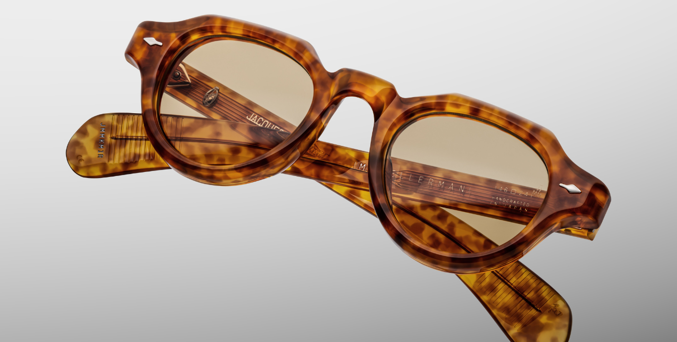 jacques marie mage kellerman camel pantoförmige acetatbrille in havana mit braunen gläsern