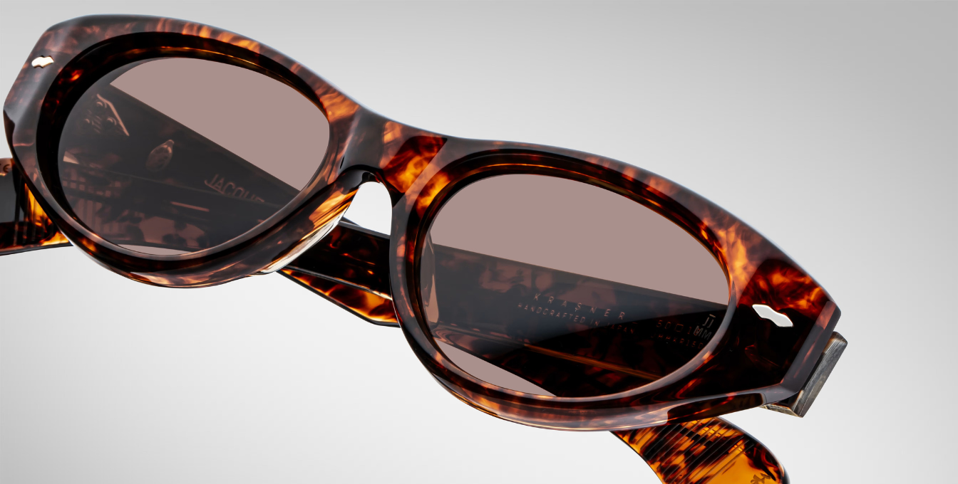 jacques marie mage krasner samoa ovale sonnenbrille in havana mit braunen gläsern