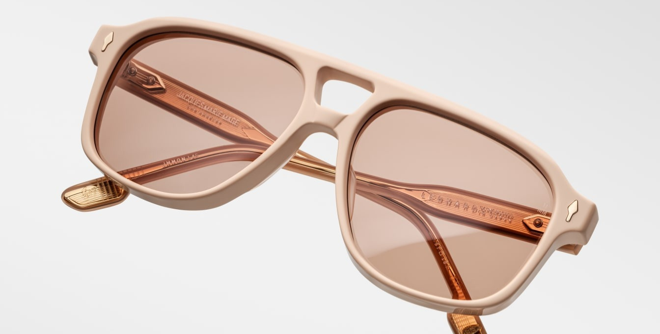 jacques marie mage leonard dust suede aviator sonnenbrille in matt orange mit orangenen gläsern