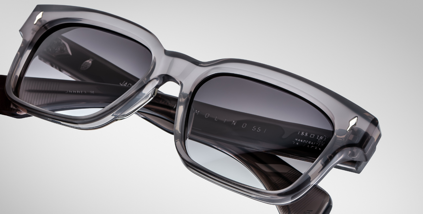 jacques marie mage molino 55 prime eckige sonnenbrille in grau mit grauen gläsern