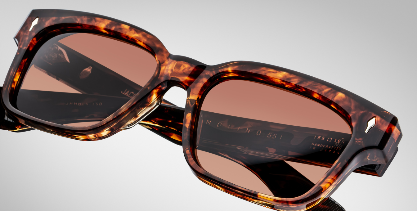 jacques marie mage molino 55 samoa eckige sonnenbrille in havana mit braunen gläsern