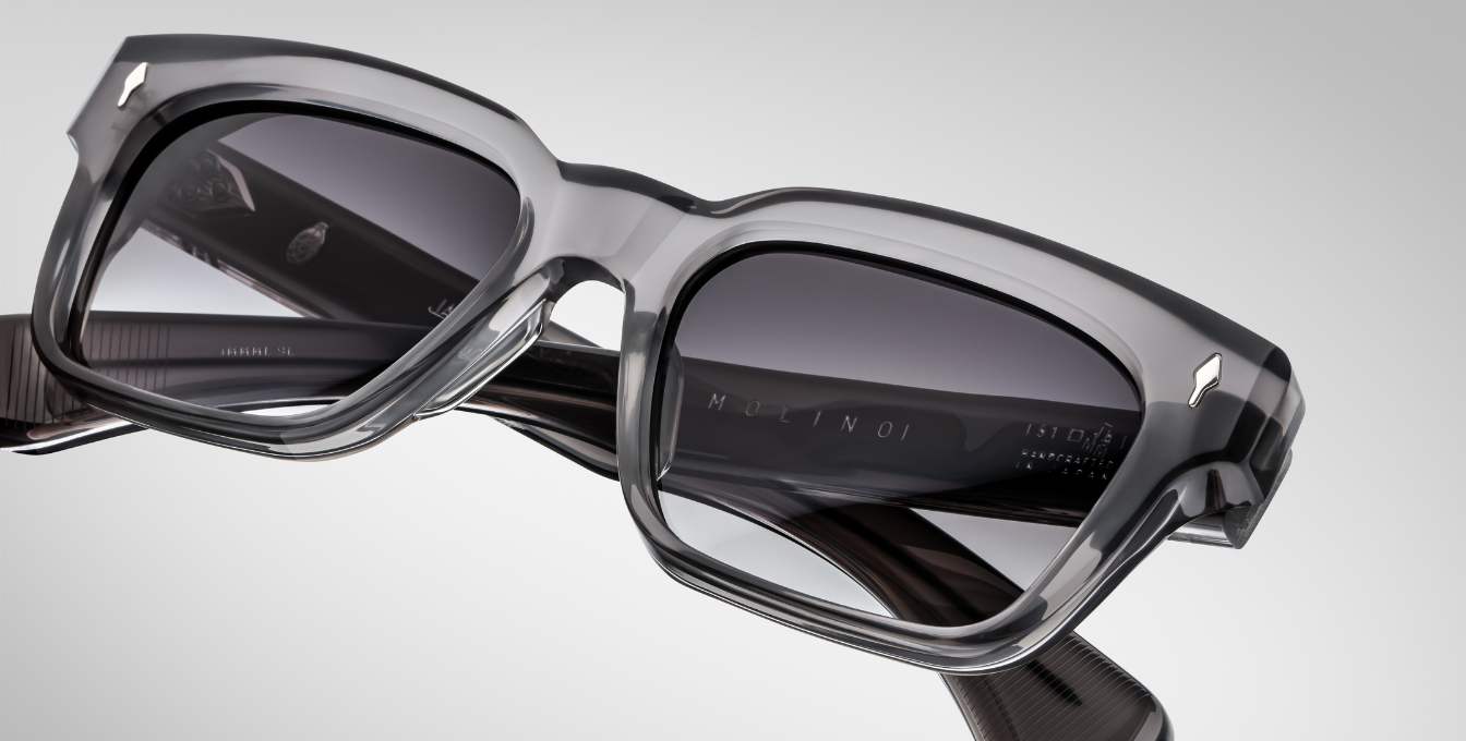 jacques marie mage molino prime eckige sonnebrille in grau mit grauen gläsern