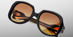 jacques marie mage ocean child beluga eckige sonnenbrille in schwarz mit bronze verlaufsgläser