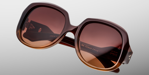 jacques marie mage ocean child carmine eckige sonnenbrille in rot orange mit rot orangenen verlaufsgläsern