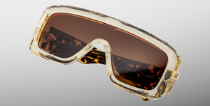 jacques marie mage pausa dun eckige sonnebrille in beige mit orangenen verlaufsgläsern