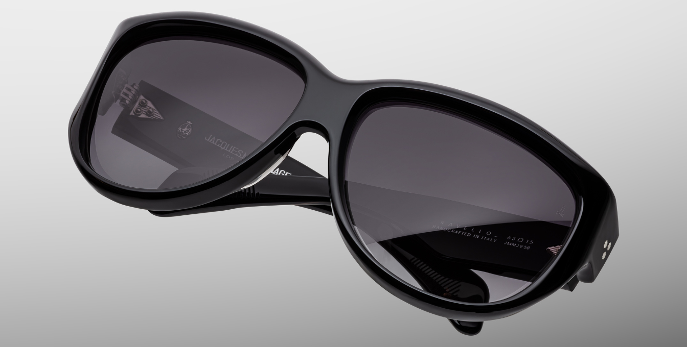jacques marie mage ravello raven schwarze runde oversized sonnenbrille mit schwarzen verlaufsgläsern