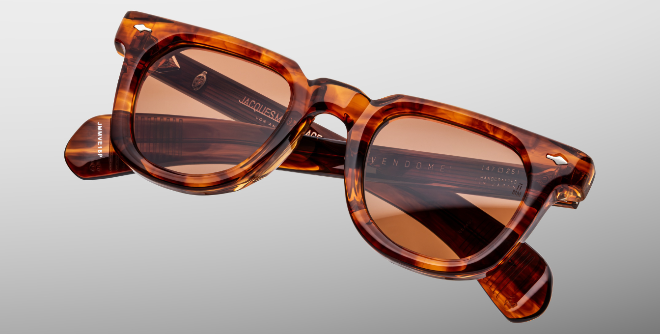 jacques marie mage vendome bourbon pantoförmige sonnenbrille in havana mit braunen gläsern