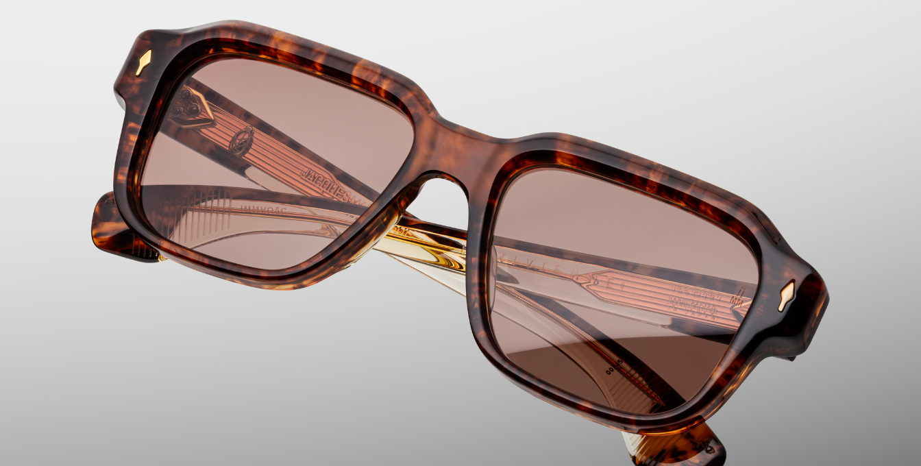 jacques marie mage vivienne argyle eckige sonnenbrille in havana mit braunen gläsern