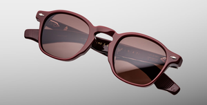 jacques marie mage zephirin 47 bordeaux empire eckige sonnenbrille aus acetat in rot mit braunen gläsern