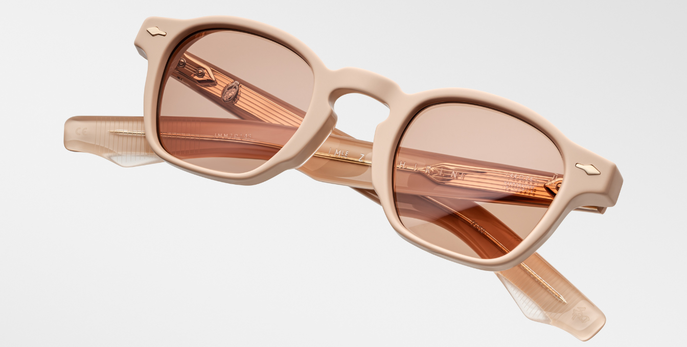 jacques marie mage suede collection zephirin dust suede eckige sonnenbrille in matt orange mit orangenen gläsern