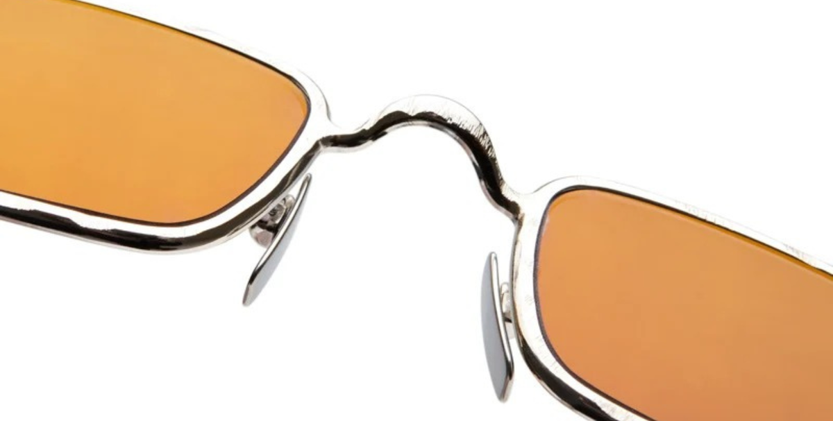 kuboraum Z18 LG eckige sonnenbrille aus metall in gold mit grau verspiegelten gläsern