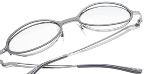 kuboraum h18 bm ovale sonnenbrille in matt schwarz und gun metal mit hellgrauen gläsern