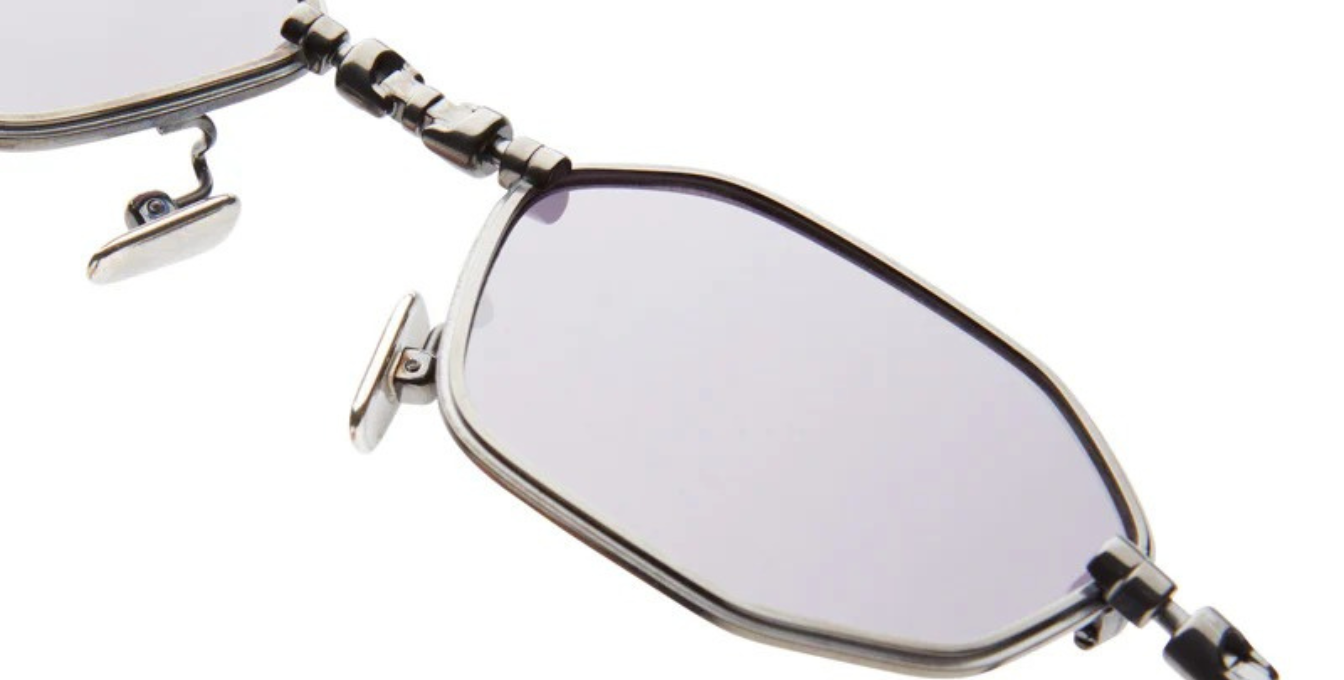 kuboraum h66 rh eckige sonnenbrille aus titan in gunmetal und grauen gläsern