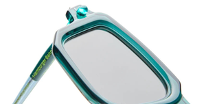 kuboraum p23 hb eckige sonnenbrille in grün mit hellgrauen gläsern