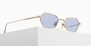 matsuda m3138 brushed gold cafe blue detail