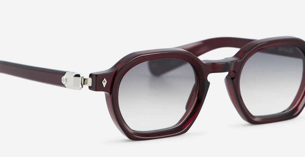 sato antales rc/p-1 eckige sonnenbrille in bordeaux mit grauen verlaufsgläsern