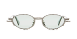 kuboraum Z60 SL ovale Sonnenbrille in silber mit hellgrünen Gläsern
