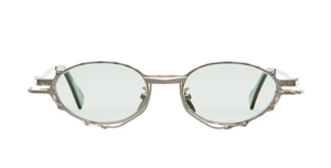 kuboraum Z60 SL ovale Sonnenbrille in silber mit hellgrünen Gläsern