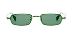 kuboraum z18 hamburger bahnhof hb, eckige sonnenbrille ijn metall mit grünen gläsern