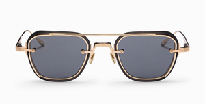 akoni jura crystal black ckige sonnenbrille in schwarz und gold mit grauen gläsern