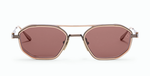 akoni eris-two antique gold eckige aviator sonnenbrille aus titan in gold mit braunen gläsern