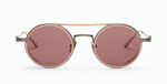 akoni eris antique gold runde aviator sonnenbrille aus titan in gold mit braunen gläsern