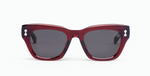 akoni nebula crystal bordeaux cateye sonnenbrille in weinrot mit grauen gläsern