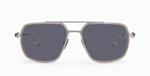 akoni pathfinder brushed black palladium and gold eckige aviator sonnenbrille in silber und gold mit grauen gläsern