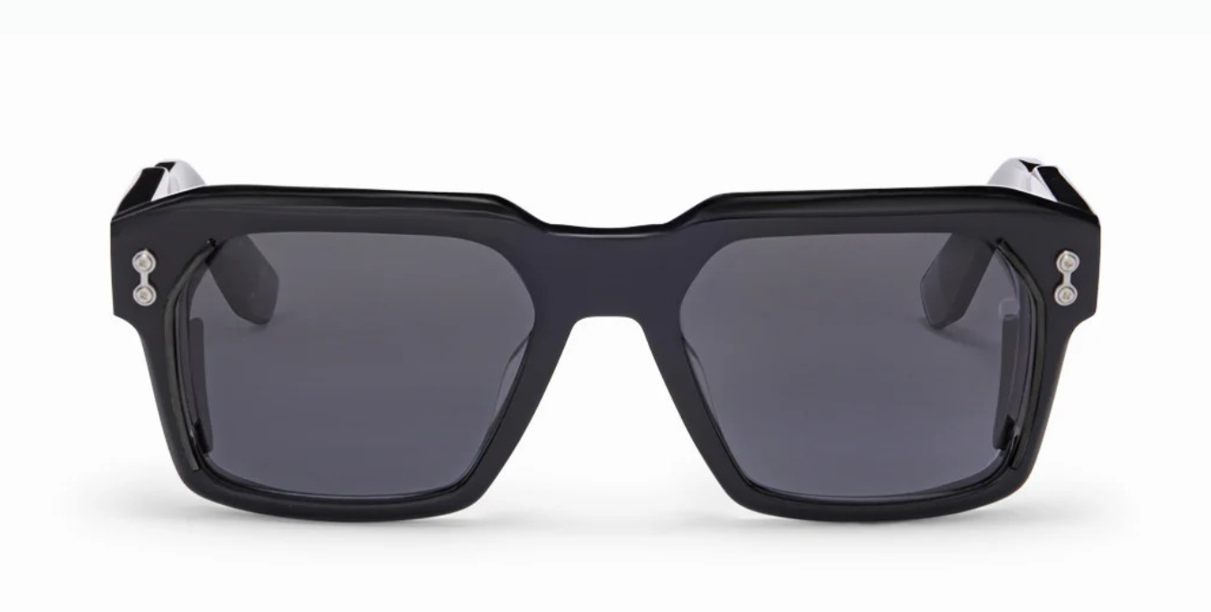 akoni pegasus two black eckige sonnenbrille in schwarz mit grauen gläsern