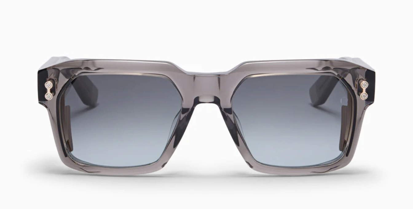 akoni pegasus two crystal grey eckige sonnenbrille in grau mit grauen verlaufsgläsern
