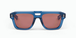 akoni perseus cyrstal blue eckige sonnenbrille in blau mit braunen rose gläsern