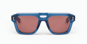 akoni perseus cyrstal blue eckige sonnenbrille in blau mit braunen rose gläsern