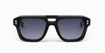 akoni perseus solid black eckige sonnenbrille in schwarz mit grauen verlaufsgläsern