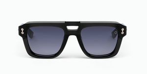 akoni perseus solid black eckige sonnenbrille in schwarz mit grauen verlaufsgläsern