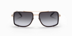akoni stargazer brushed white gold eckige sonnenbrille in grau und gold mit grauen verlaufsgläser