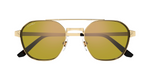 cartier 0571s 004 eckige sonnenbrille in gold mit gelben gläsern