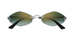 cartier ct0433s007 randlose sonnenbrille in silber mit grünen gläsern