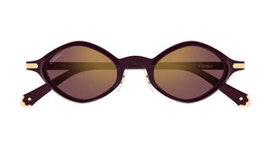 cartier CT0540S 006 rautenförmige acetatsonnenbrille in violett mit violetten gläsern