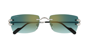 サングラス Cartier SS25 Cartier - CT0551S - 004 (CT0551S 004) Cartier CT0550S 004 Luxury frameless sunglasses with green