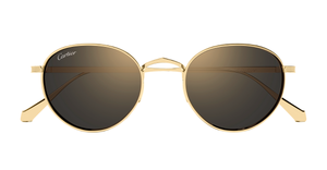 cartier ct0626s 001 panfoförmige sonnenbrille aus titan in gold mit grauen gläsern